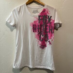 Fox Racing White and Pink Graphic Tee